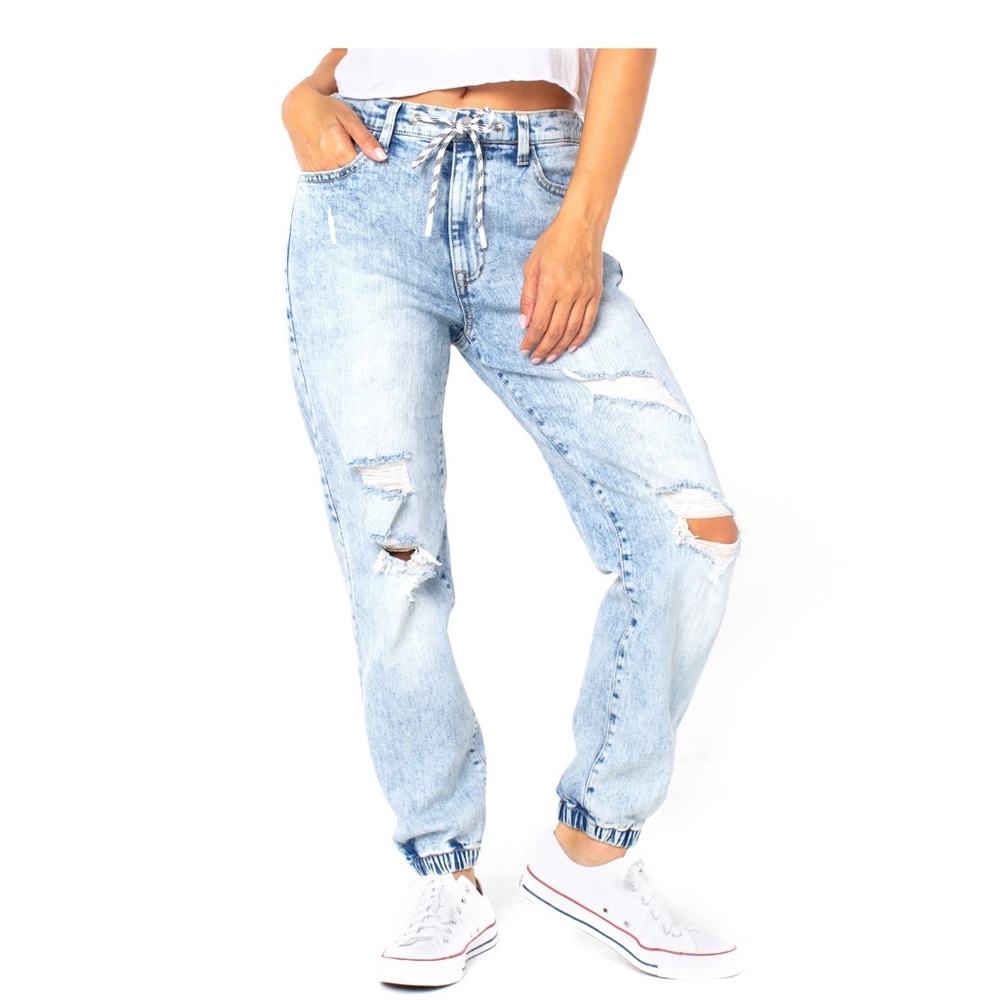 Denim Curvy Jogger - Small